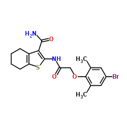 2-{[(4-Bromo-2,6-dimethylphenoxy)acetyl]amino}-4,5,6,7-tetrahydro-1-benzothiophene-3-carboxamide Structure