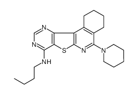 N-butyl-5-(piperidin-1-yl)-1,2,3,4-tetrahydropyrimido[4',5':4,5]thieno[2,3-c]isoquinolin-8-amine结构式