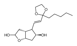 (3aR,5R,6aS)-4-[(E)-2-(2-Pentyl-[1,3]dioxolan-2-yl)-vinyl]-hexahydro-cyclopenta[b]furan-2,5-diol结构式