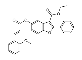 3-Benzofurancarboxylicacid,5-[[3-(2-methoxyphenyl)-1-oxo-2-propenyl]oxy]-2-phenyl-,ethylester(9CI) Structure