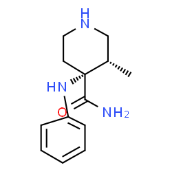 cis-3-methyl-4-(phenylamino)piperidine-4-carboxamide structure