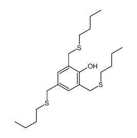 2,4,6-tris(butylsulfanylmethyl)phenol Structure