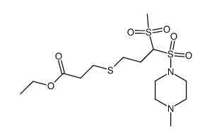 3-[3-Methanesulfonyl-3-(4-methyl-piperazine-1-sulfonyl)-propylsulfanyl]-propionic acid ethyl ester Structure