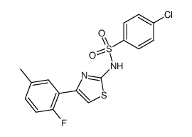 4-chloro-N-[4-(2-fluoro-5-methyl-phenyl)-thiazol-2-yl]-benzenesulfonamide结构式
