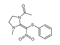 1-[3-methyl-2-[nitro(phenylsulfanyl)methylidene]imidazolidin-1-yl]ethanone Structure