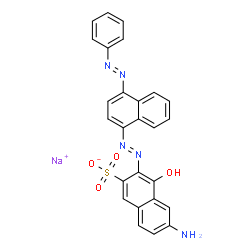 6-Amino-4-hydroxy-3-[[4-(phenylazo)-1-naphtyl]azo]-2-naphthalenesulfonic acid sodium salt结构式