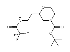 tert-butyl 2-(2-(2,2,2-trifluoroacetamido)ethyl)morpholine-4-carboxylate结构式