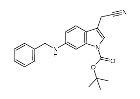 6-(benzylamino)-3-cyanomethyl-indole-1-carboxylic acid tert-butyl ester结构式