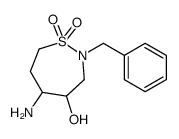 5-amino-2-benzyl-1,1-dioxothiazepan-4-ol结构式