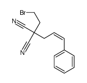 2-(2-bromoethyl)-2-(3-phenylprop-2-enyl)propanedinitrile Structure