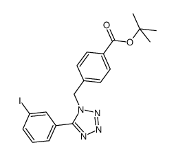 4-[5-(3-iodo-phenyl)-tetrazol-1-ylmethyl]-benzoic acid tert-butyl ester结构式