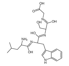 2-[[(2S)-2-[[(2S)-2-[[(2S)-2-amino-4-methylpentanoyl]amino]-3-(1H-indol-3-yl)propanoyl]amino]-3-hydroxypropanoyl]amino]acetic acid结构式