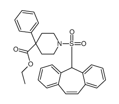 1-[(5H-Dibenzo[a,d]cyclohepten-5-yl)sulfonyl]-4-phenyl-4-piperidinecarboxylic acid ethyl ester结构式