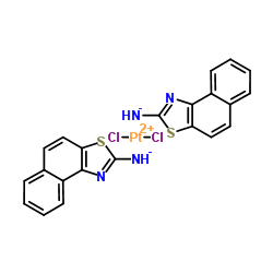 Dichloroplatinum(2+) bis(naphtho[1,2-d][1,3]thiazol-2-ylazanide) Structure
