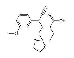 7-(cyano(3-methoxyphenyl)methyl)-1,4-dioxaspiro[4.5]decane-8-carboxylic acid结构式