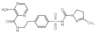 3-amino-N-[2-[4-[(3-methyl4,5-dihydropyrazole-1-carbonyl)sulfamoyl]phenyl]ethyl]pyrazine-2-carboxamide Structure
