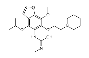 3-[7-methoxy-6-[2-(1-piperidyl)ethoxy]-4-propan-2-yloxy-benzofuran-5-y l]-1-methyl-urea结构式