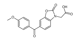 2-[6-(4-methoxybenzoyl)-2-oxo-1,3-benzoxazol-3-yl]acetic acid结构式