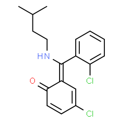 4-Chloro-2-(((2-chlorophenyl)(3-methylbutyl)imino)methyl)phenol structure