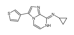 N-cyclopropyl-3-thiophen-3-ylimidazo[1,2-a]pyrazin-8-amine结构式