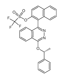 (R)-trifluoromethanesulfonic acid 1-(4-(1-phenylethoxy)phthalazin-1-yl)-naphthalen-2-yl ester结构式