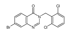7-bromo-3-[(2,6-dichlorophenyl)methyl]quinazolin-4-one结构式