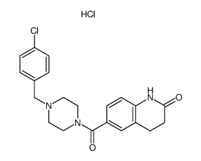 6-<4-(4-chlorobenzyl)-1-piperazinylcarbonyl>-3,4-dihydro-2(1H)-quinolinone hydrochloride结构式
