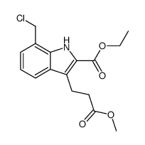 3-[2-(methoxycarbonyl)ethyl]-7-chloromethyl-1H-indole-2-carboxylic acid ethyl ester Structure