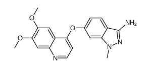 6-((6,7-bis(methyloxy)-4-quinolinyl)oxy)-1-methyl-1H-indazol-3-amine Structure