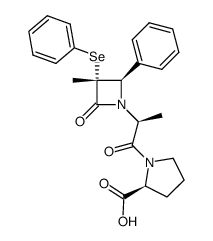 L-Proline, 1-2-3-methyl-2-oxo-4-phenyl-3-(phenylseleno)-1-azetidinyl-1-oxopropyl- structure