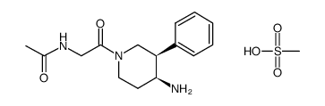 N-{2-[(3R,4S)-4-amino-3-phenylpiperidin-1-yl]-2-oxoethyl}acetamide methanesulfonate结构式