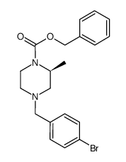 phenylmethyl (2S)-4-((4-bromophenyl)methyl)-2-methyl-1-piperazinecarboxylate Structure