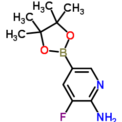 3-氟-2-氨基吡啶-5-硼酸频哪醇酯结构式