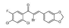 3-(3,4-methylenedioxyphenyl)-1-(2,4-chloro-5-fluorophenyl)-2-bromo-2-propen-1-one结构式