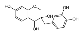 (3RS,4RS)-3-(3,4-dihydroxybenzyl)-3,4,7-trihydroxychroman ((+/-)-episappanol) Structure