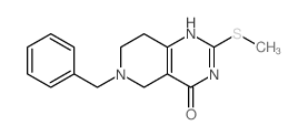 Pyrido[4,3-d]pyrimidin-4(3H)-one,5,6,7,8-tetrahydro-2-(methylthio)-6-(phenylmethyl)- Structure