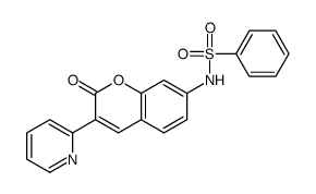 N-(2-oxo-3-pyridin-2-ylchromen-7-yl)benzenesulfonamide结构式