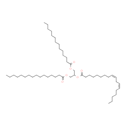 1-Myristoyl-2-Linoleoyl-3-Palmitoyl-rac-glycerol结构式