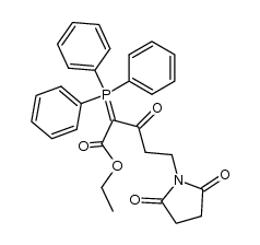β,2,5-Trioxo-α-(triphenylphosphoranyliden)pyrrolidin-1-pentansaeure-ethylester结构式