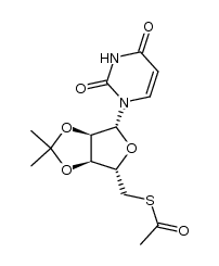 5'-S-acetyl-2',3'-O-isopropylidene-5'-thiouridine结构式