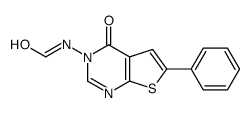 N-(4-oxo-6-phenylthieno[2,3-d]pyrimidin-3-yl)formamide结构式