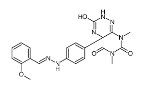 4a-[4-[(2E)-2-[(2-methoxyphenyl)methylidene]hydrazinyl]phenyl]-6,8-dimethyl-2,4-dihydropyrimido[5,4-e][1,2,4]triazine-3,5,7-trione结构式