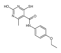 6-methyl-2-oxo-4-thioxo-1,2,3,4-tetrahydro-pyrimidine-5-carboxylic acid 4-ethoxy-anilide结构式