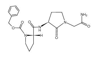 3(S)-[[N-(benzyloxycarbonyl)-L-prolyl]amino]-2-oxo-1-pyrrolidineacetamide结构式