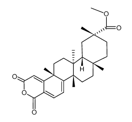 2,4-Dioxo-23,24-dinor-3-oxa-D:A-friedoolean-1(10),5,7-trien-29-oic acid methyl ester结构式