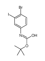 (4-溴-3-碘苯基)氨基甲酸叔丁酯结构式