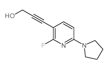 3-(2-Fluoro-6-(pyrrolidin-1-yl)pyridin-3-yl)-prop-2-yn-1-ol structure