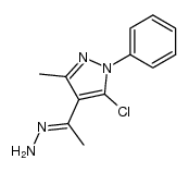 3-methyl-1-phenyl-4-acethydrazono-5-chloro-pyrazole结构式