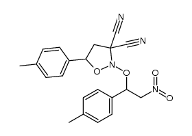 5-(4-methylphenyl)-2-[1-(4-methylphenyl)-2-nitroethoxy]-1,2-oxazolidine-3,3-dicarbonitrile结构式