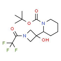 tert-butyl 2-(3-hydroxy-1-(2,2,2-trifluoroacetyl)azetidin-3-yl)piperidine-1-carboxylate结构式